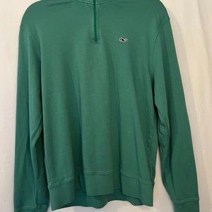 Men's S Vineyard Vines Green Quarter Zip Pullover